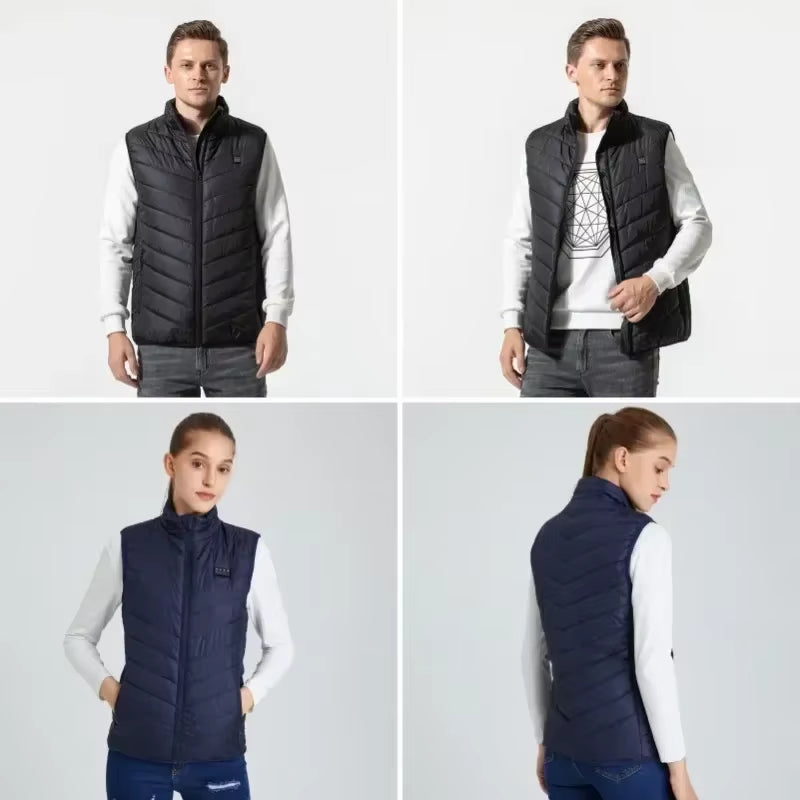 27/17/13 Areas Heated Vest Men Women Usb Electric Heating Jacket Smart Heated Clothes Bodywarmer Male down Jacket Winter Ski