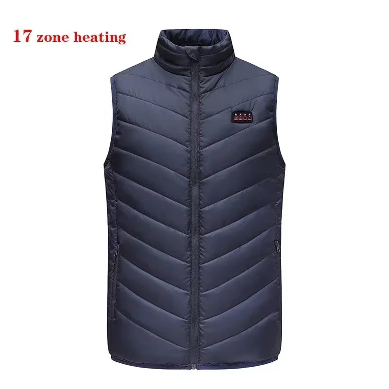 27/17/13 Areas Heated Vest Men Women Usb Electric Heating Jacket Smart Heated Clothes Bodywarmer Male down Jacket Winter Ski